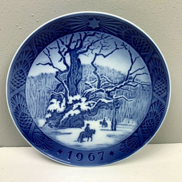 Royal Copenhagen Kongeligt Plate The Royal Oak Kai Lange Danish Underglaze Blue - Picture 3 of 5